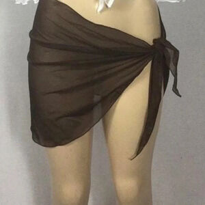 Zuliana Brown Mesh Sarong Skirt/Cover Up Size S/M. New No Tags